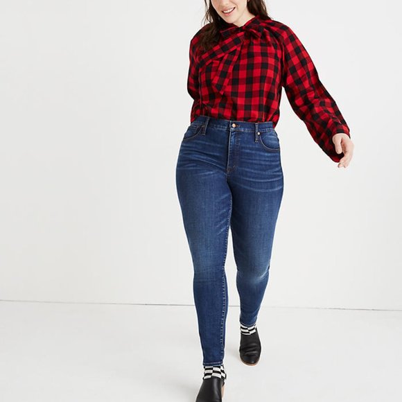 Madewell  Curvy 10 " High Rise THERMOLITE Skinnies Tarren Wash Sz 37/20W - Picture 1 of 14